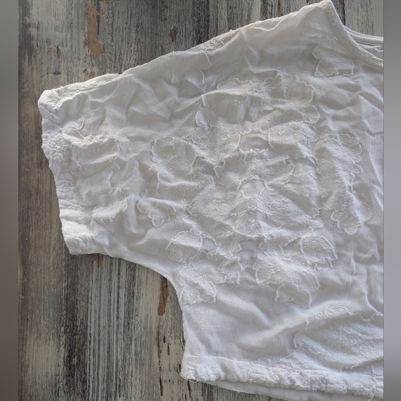 Aritzia Wilfred Blayze T-Shirt Blouse Floral White Women's Small - Picture 4 of 7